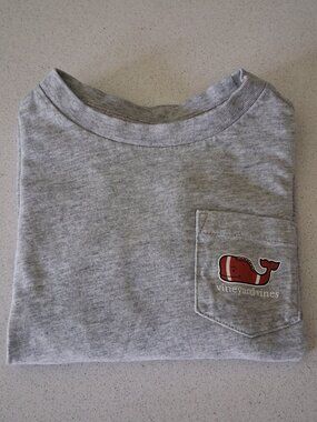Vineyard Vines Gray Long Sleeve Football Whale Tee - Toddler Size 2T